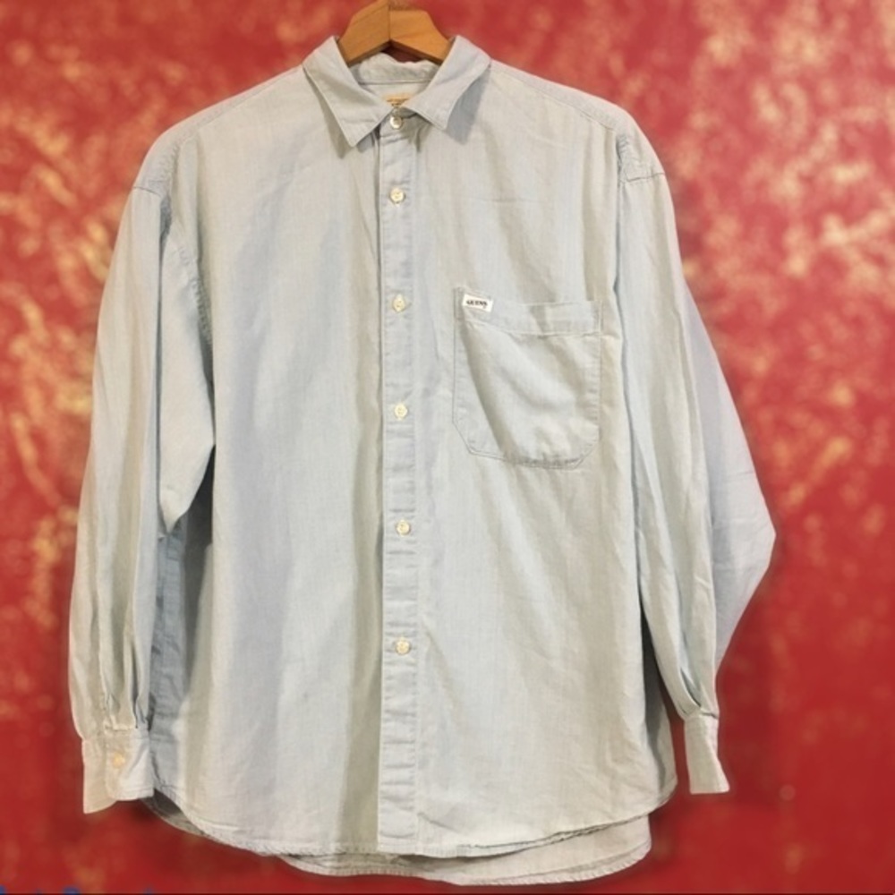 GUESS Men’s Vintage Western Button Down Shirt Medium